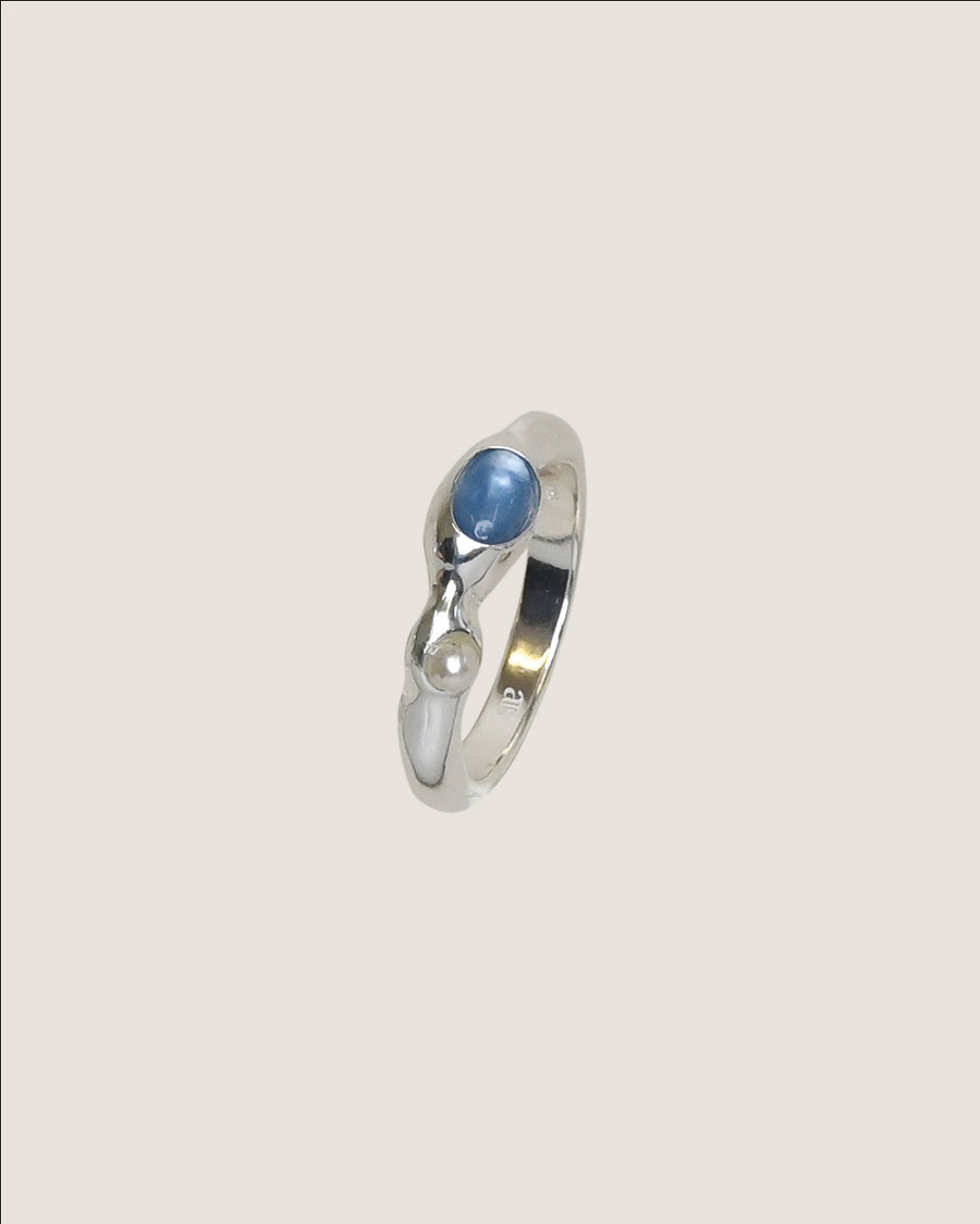 Radiance Ring Blauachat silber