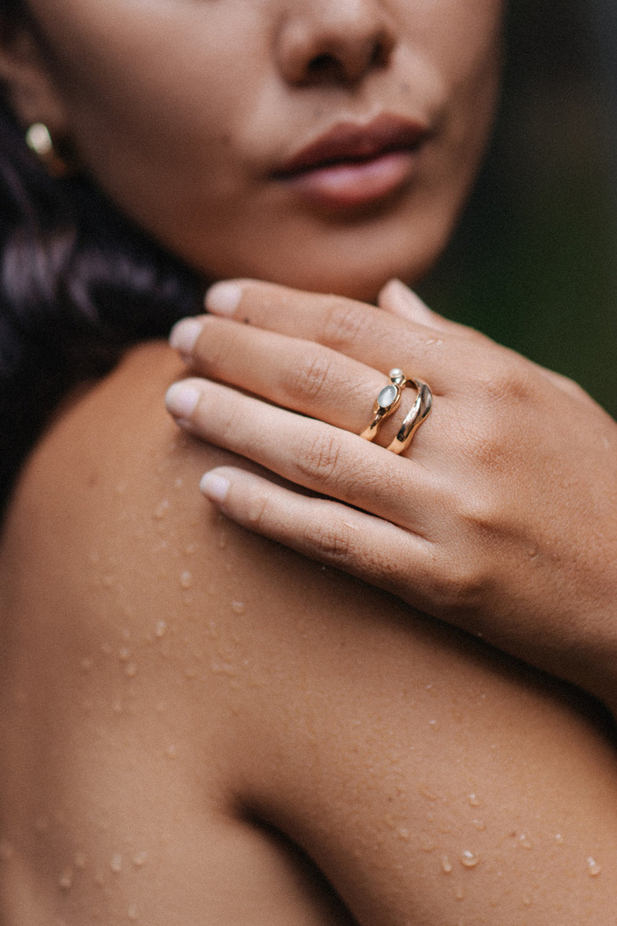 Radiance Ring Blauachat gold