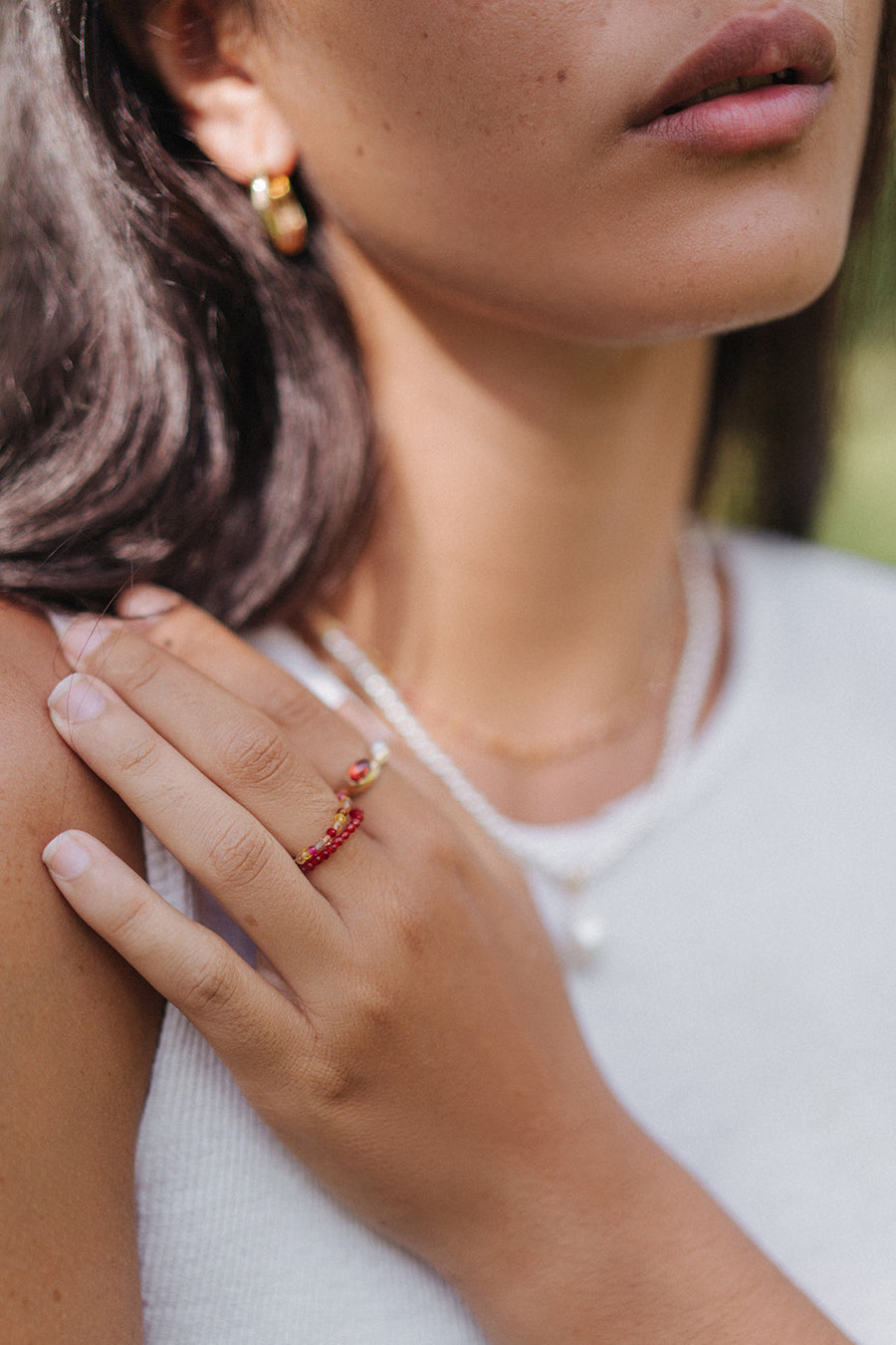 Glitter Ring (ruby red)